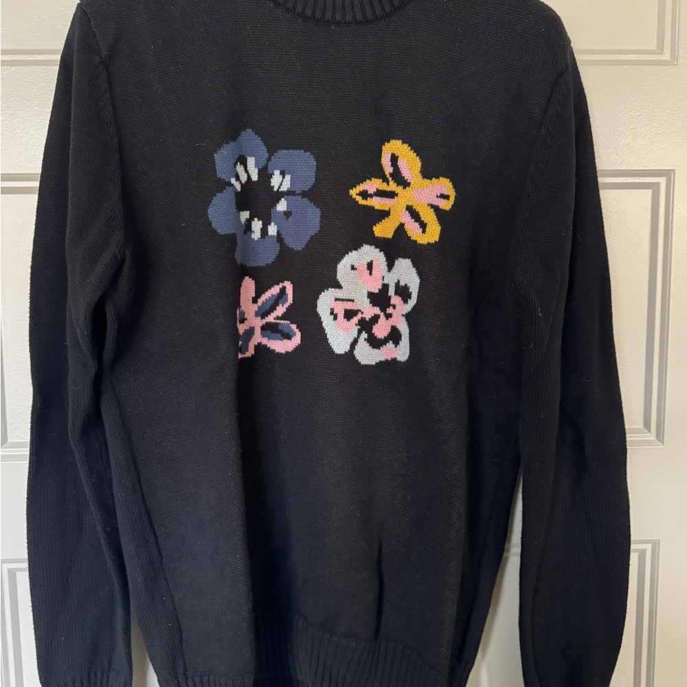Black Floral Women's Sweater